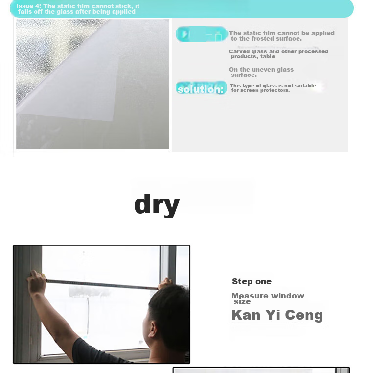 FOOJO Privacy Window Film, Frosted Glass Privacy Sticker, Office Large Glass Window Anti-Peeping Light-Blocking Window Decal 16