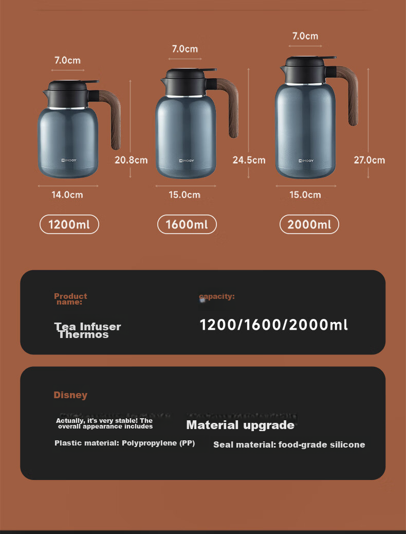 IMOGY IMOGY Insulated Thermos, Household Thermal Water Bottle, 316L Stainless Steel Large Capacity Hot Water Pot, Wedding Insulated Flask 10