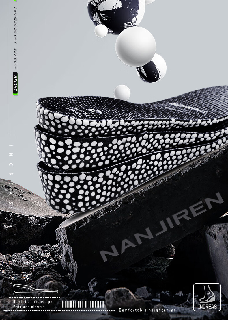 Nanjiren Height-Increasing Insoles for Men And Women, Full Insoles for Leather Shoes, Sports Invisible Shock-Absorbing Insoles, 1.5cm35-36 3