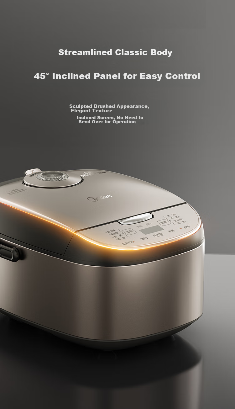 Midea Rice Cooker, 4L Black Porcelain Inner Pot with Detachable Cover, 24-Hour Smart Reservation, Sweet Firewood Rice, MB-AFB4027R [ZMD Peace of Mind Series] 3
