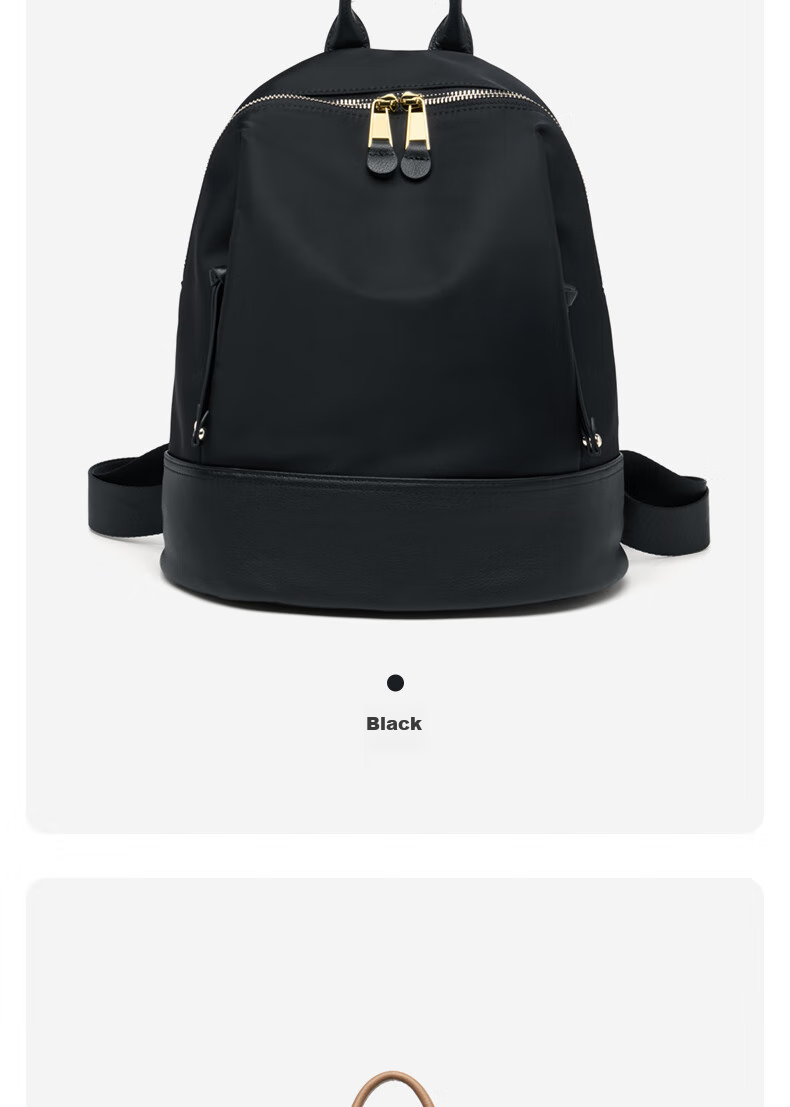ZOOLER Retro Backpack for Women, Fashionable Large Capacity Backpack, Lightweight Oxford Cloth with Leather Trim, Travel Backpack, Birthday Gift 13