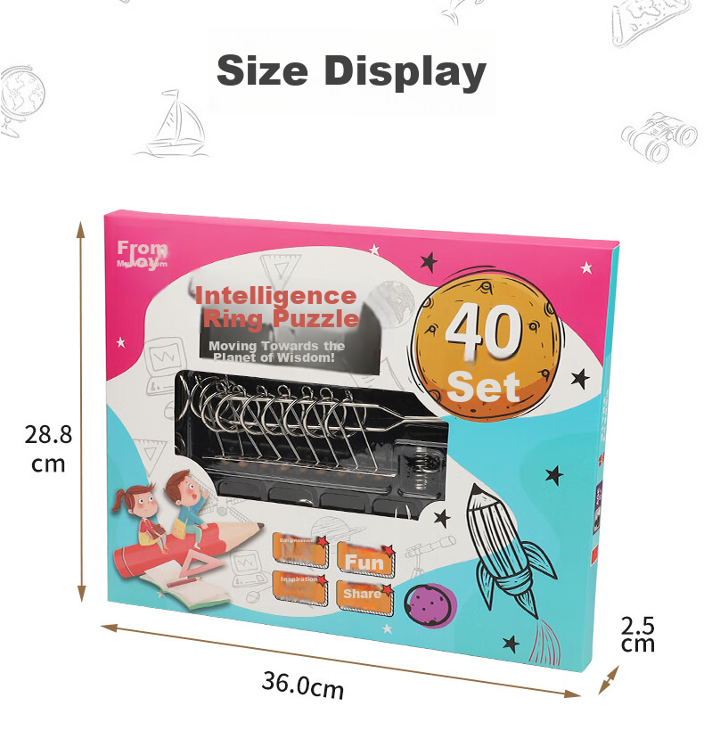 Lezhiyouwo Nine-Link Puzzle Lock Set of 40 Lu Ban Lock Educational Toy for Children 7-14 Years Old, Birthday Gift for Boys, Disassembly Game 9