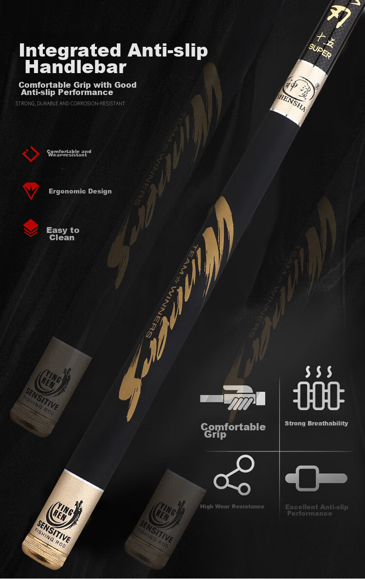 Shensha Yingren 4.5-Meter Fishing Rod, Ultra-Light And Ultra-Hard, 37 Sections, Handheld Rod, Short Section Stream Fishing Rod, Carbon Carp Rod, Fishing Tackle 10