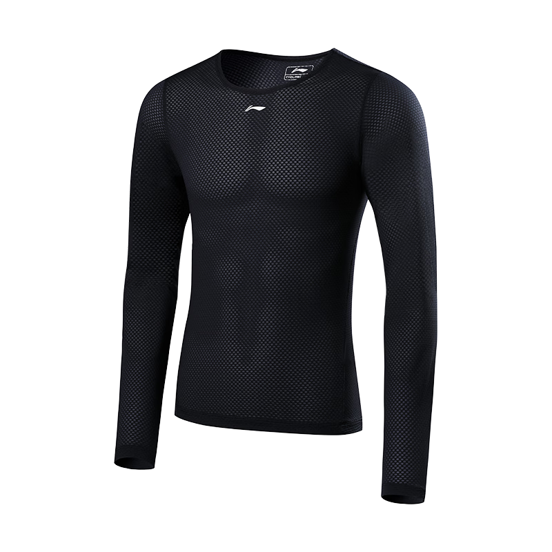 Li-Ning Men's Sweat-Wicking Long-Sleeve Quick-Dry Shirt, Cycling Jersey, Base Layer, Road Bike Top, Breathable And Sweat-Absorbing Garment