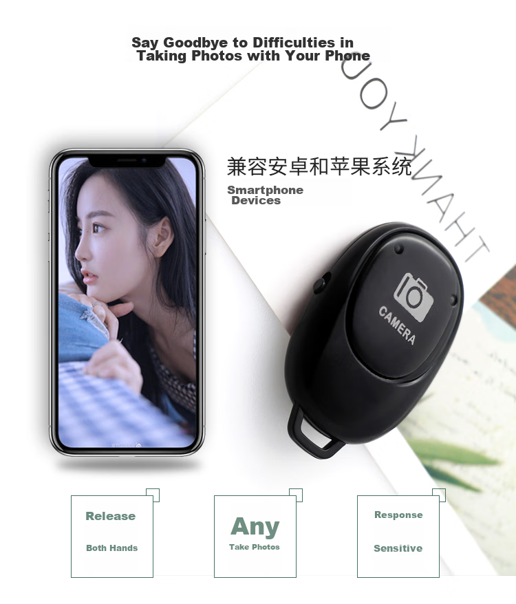 Earlymen EM-L1 Wireless Bluetooth Selfie Stick for Smartphones, Mini Selfie Stick with Video Recording And Photo Taking Remote Control, Quick Release Remote Control, Compatible with Android, IOS And Apple Systems 4