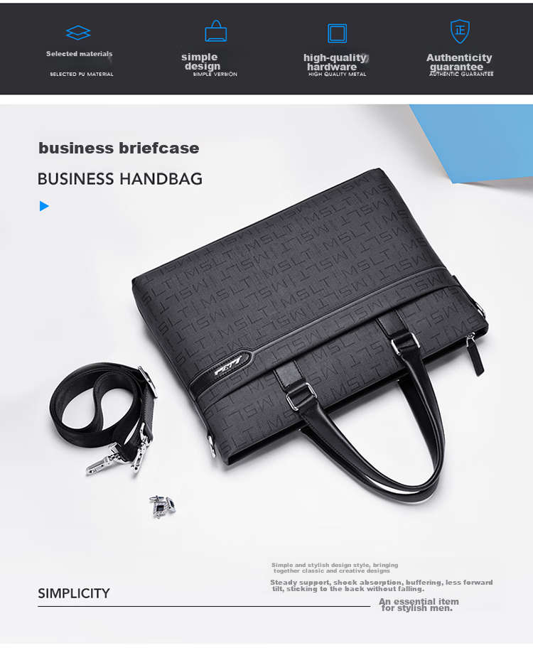 MashaLanti Men's Business Briefcase, Large Capacity Office Handheld Laptop Bag, High-End Practical Father's Day Gift 2