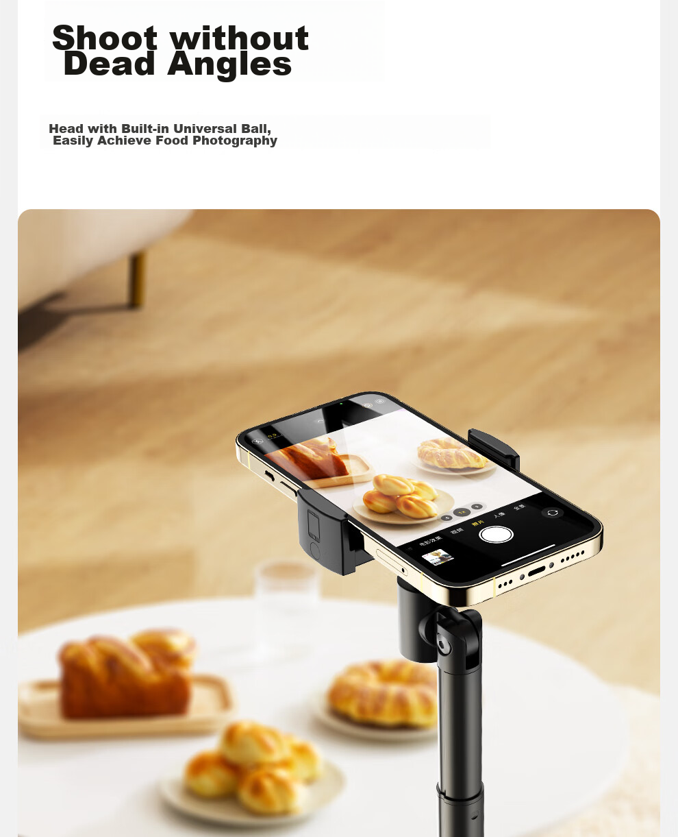Xiaotian (JOPREE) Phone Stand, Floor-Standing Live Streaming Stand, Adjustable Desktop Shooting Stand, Multi-Functional 360° Rotating Overhead Shooting Stand for Watching Shows And Recording Videos, Outdoor Support Frame 15