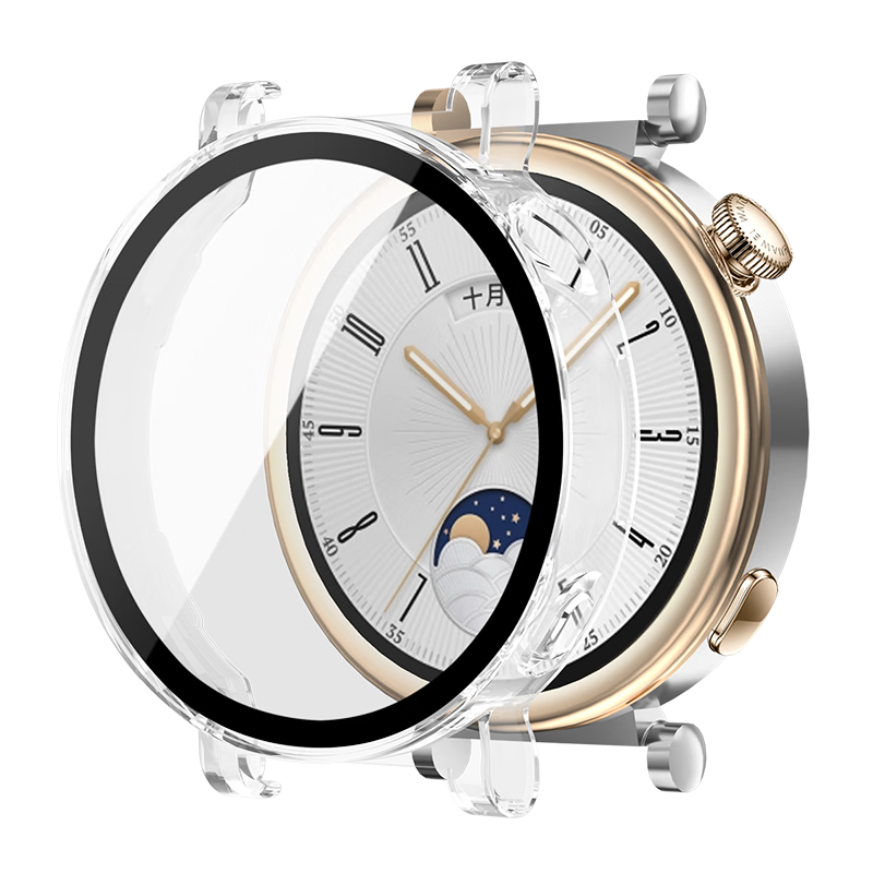 Xiaopijiang Protective Case for Huawei Watch GT5, Tempered Glass Screen Protector Integrated Case, High-Definition, Highly Transparent, Touch-Sensitive, Anti-Scratch, Shockproof Protective Cover for Huawei Watch GT5