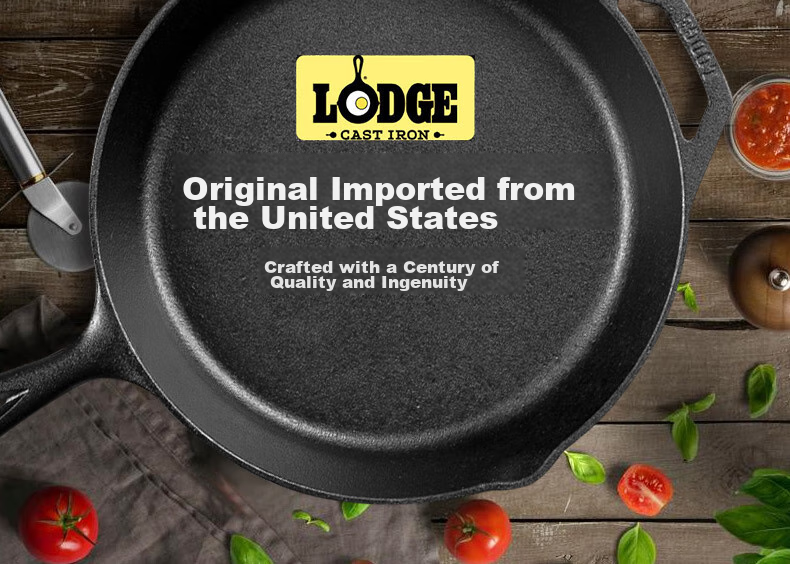 LODGE [Imported from USA], 26CM Flat Bottom Cast Iron Pan, Deer Pattern Commemorative Edition L8SKWLDR 2