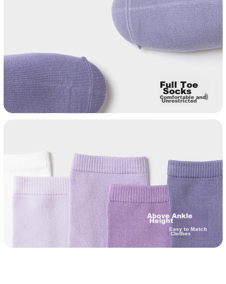 BALABALA Children's Socks, Spring And Autumn, Boys And Girls Cotton Socks, Solid Color Baby Toddler Mid-Calf Socks, Five Pairs Pack, 208924172205 8