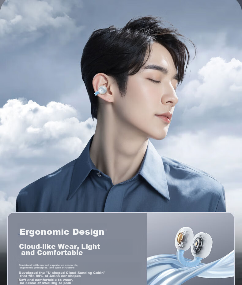 Baseus 1Ring Bluetooth Headphones, Clip-On Open Design, Non-In Air Conduction, Suitable for Sports And Calls, Compatible with Apple And Huawei Phones 16