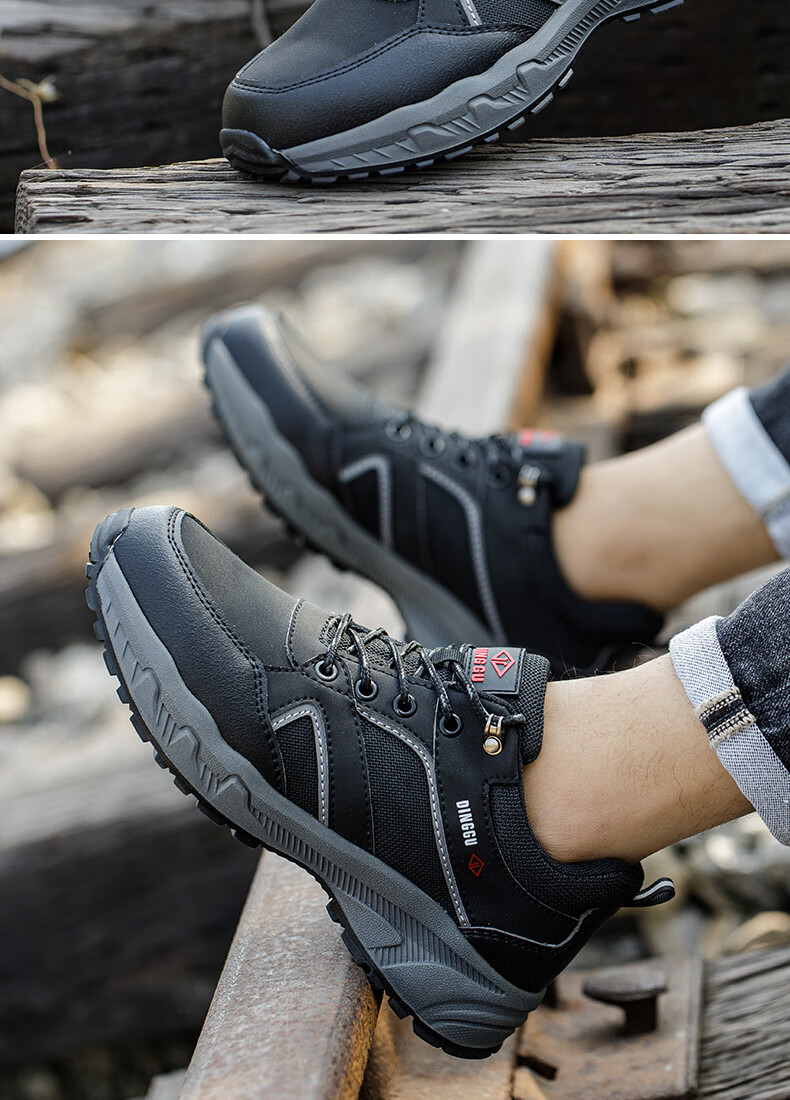 Dinggu Safety Shoes for Men, Steel Toe Cap, Puncture-Resistant, Lightweight, Comfortable, Non-Slip, for Construction Sites, 852hui38 10
