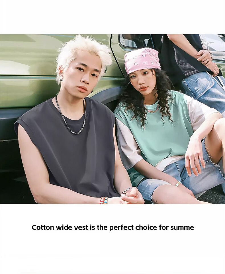 Warrior Vest for Men, Summer New Trendy Casual Pure Cotton Sleeveless Tank Top, Loose-Fitting Sports Top, White, 4XL 12