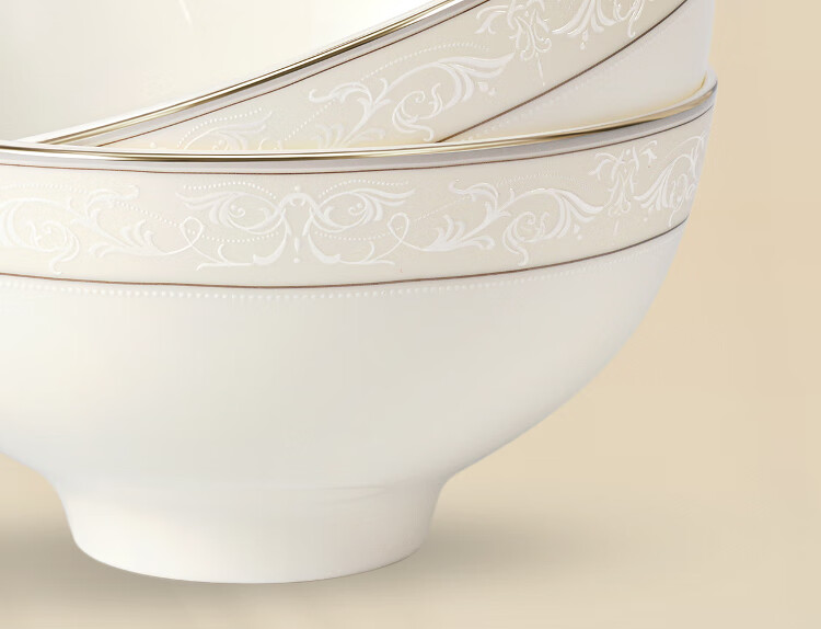 Magoront Bone China Dinnerware Set Pure White Luxury 32-Piece Tableware Set for 6 People White Lover Collection 8