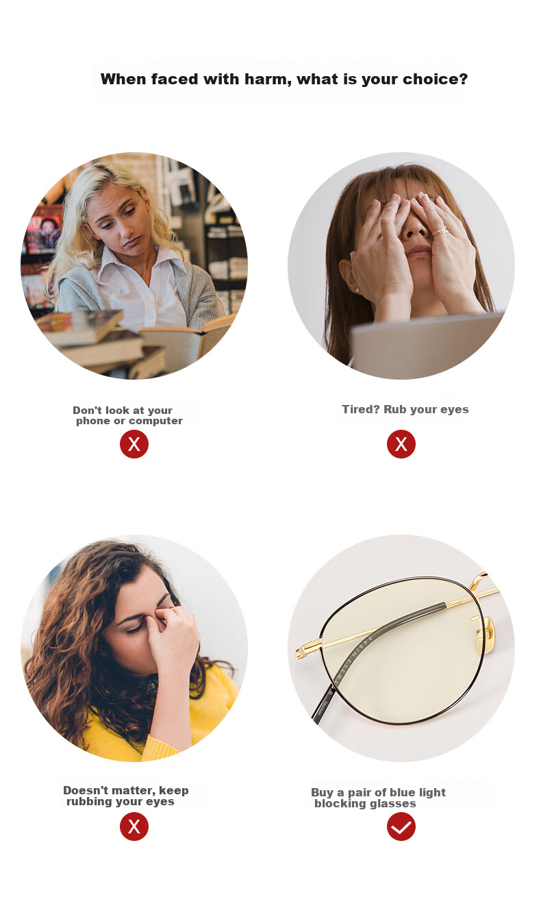 CAXMAN Anti-Blue Light Glasses Radiation Protection for Men And Women, No Prescription, Bare-Faced, Face-Slimming, Computer And Phone Eye Protection Glasses GD2 4