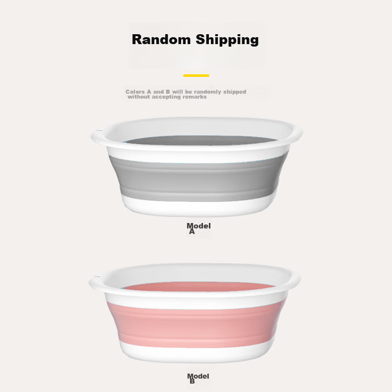 Wuyuehua Folding Basin, Large Face Washing Basin, 38CM, 1 Piece, for Home Use, Business Trips, Dormitory, Portable, Foldable, Vegetable Washing Basin, Foot Washing Basi 1
