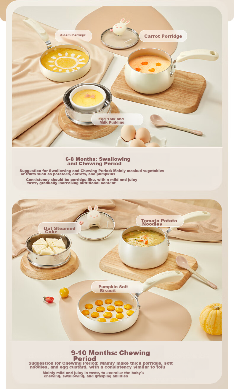 Joyoung Non-Stick Milk Pan, Baby Breakfast Food Pot, Milk Frying Pan, Two-Piece Set, Non-Stick Pan, Milk Pot CN610 13