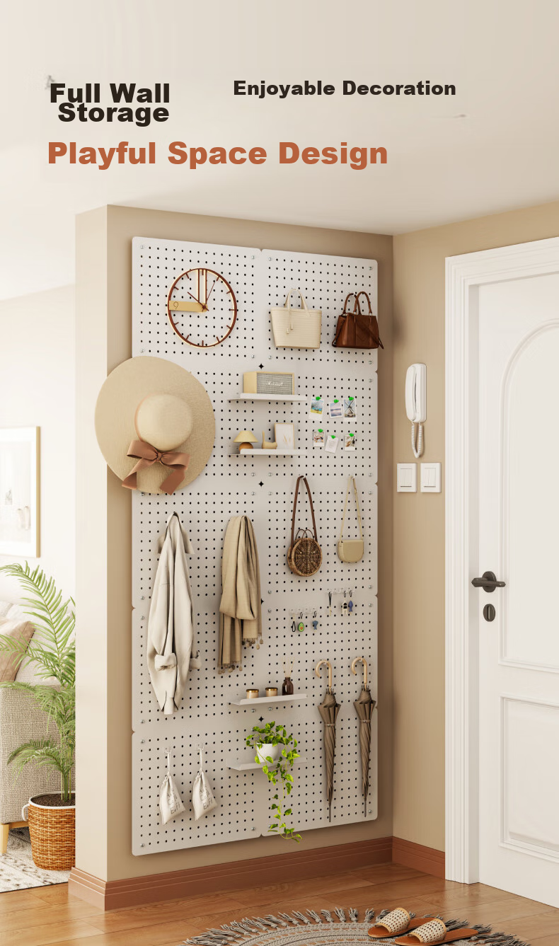 Brateck Pegboard Storage Rack, No Drilling Required, Desktop Clip-On, Can Be Mounted on Wall, Gaming Room Office Desk Creative Hooks Accessories 8