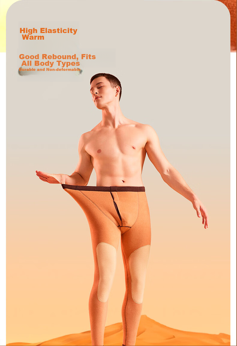 Bejirog Thermal Knee Pads for Men, Warm Pants with Fleece Lining, Thickened, Suitable for -30°C in Northeast China, Cold-Proof Base Layer Cotton Pants 20