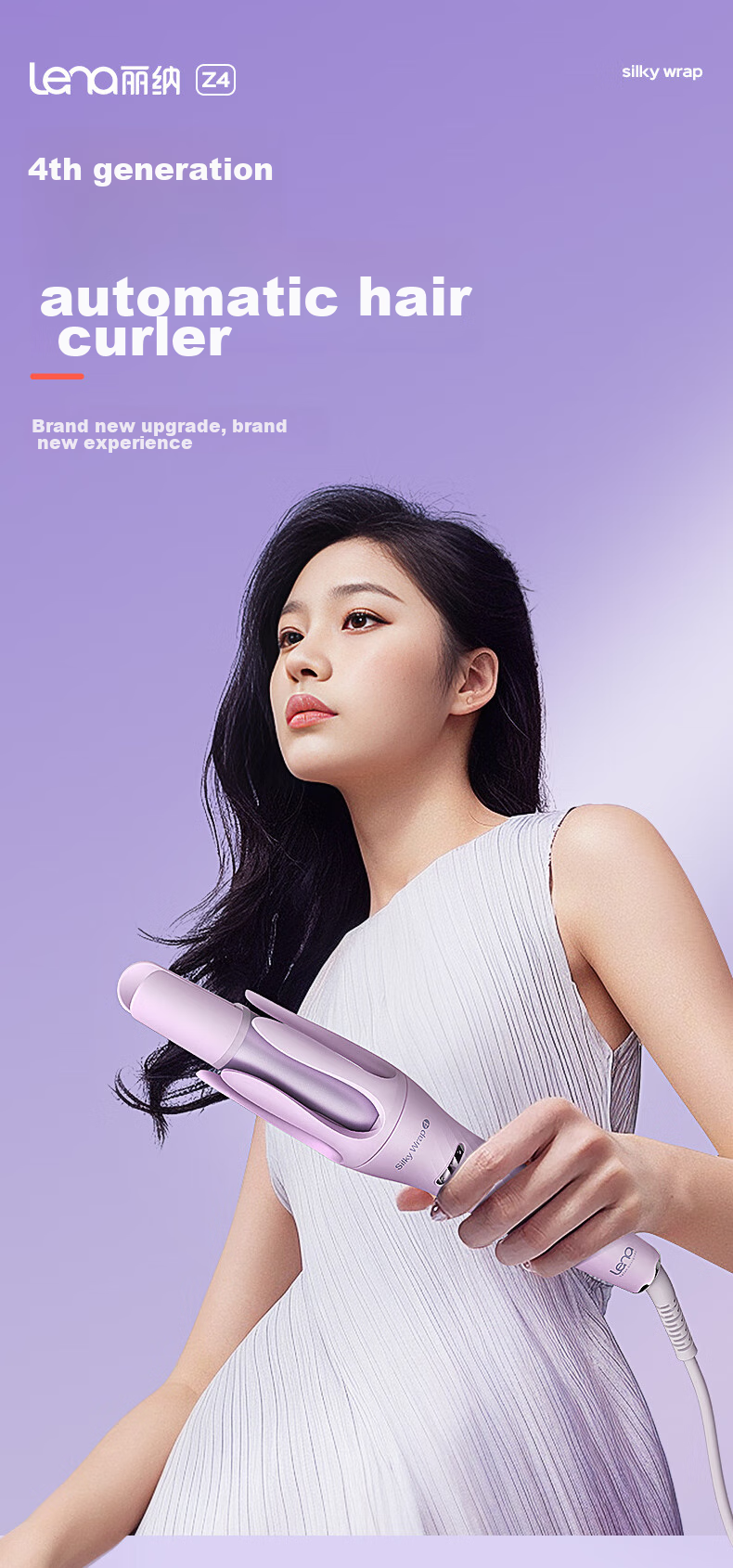 Lena Third Generation Automatic Curling Iron, 40mm, Lazy Anti-Scalding Fully Automatic Curling Tool, Negative Ion Hair-Friendly Electric Curler, Gift, Z3S-40 Portable for Travel 1