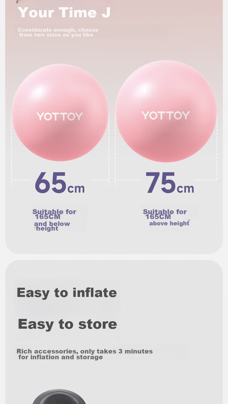 Yottoy Thickened Anti-Burst Yoga Ball Fitness Ball for Adults And Pregnant Women, Pilates Equipment Balance Ball 17