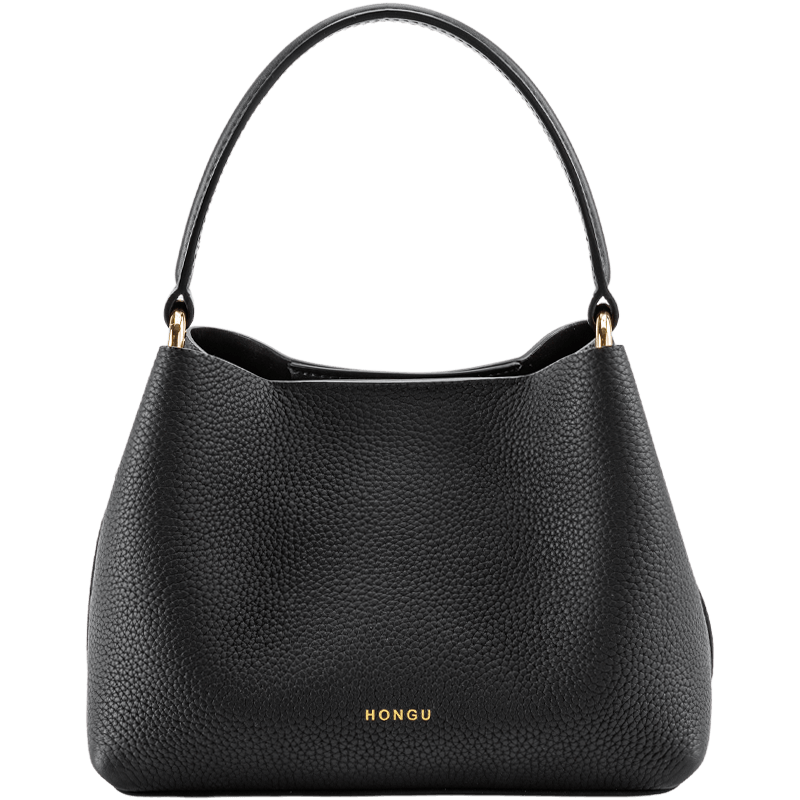 HONGU Women's Bag Genuine Leather Fashion Shoulder Handbag Crossbody Bucket Bag Birthday Gift for Girlfriend