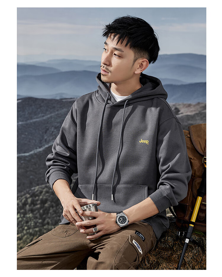 JEEP Men's Hooded Sweatshirt, Heavyweight Hoodie Jacket for Men, Loose-Fitting Spring And Autumn Outerwear for Men in 2026 22