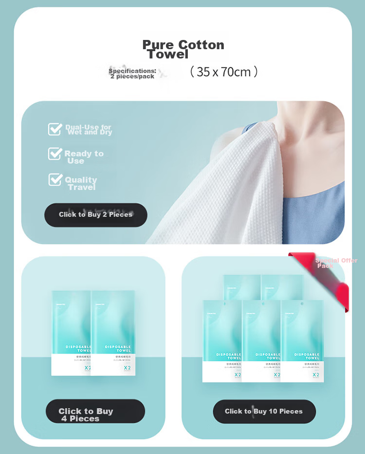 BANANA TRIP Disposable Towels, Pure Cotton Thick Portable Travel Hotel Business Trip Shower Towels, 10 Pieces 14