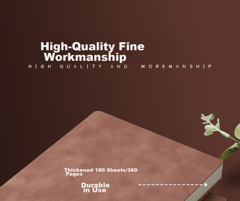 Faramon Notebook, Vintage Sheepskin Leather, A5 Size, Thickened, 360 Pages, Journal with Pen Insertion, Work Meeting Record Book, Business Office Diary, A5 Brown - Have Ambition And Achieve Greatness 6