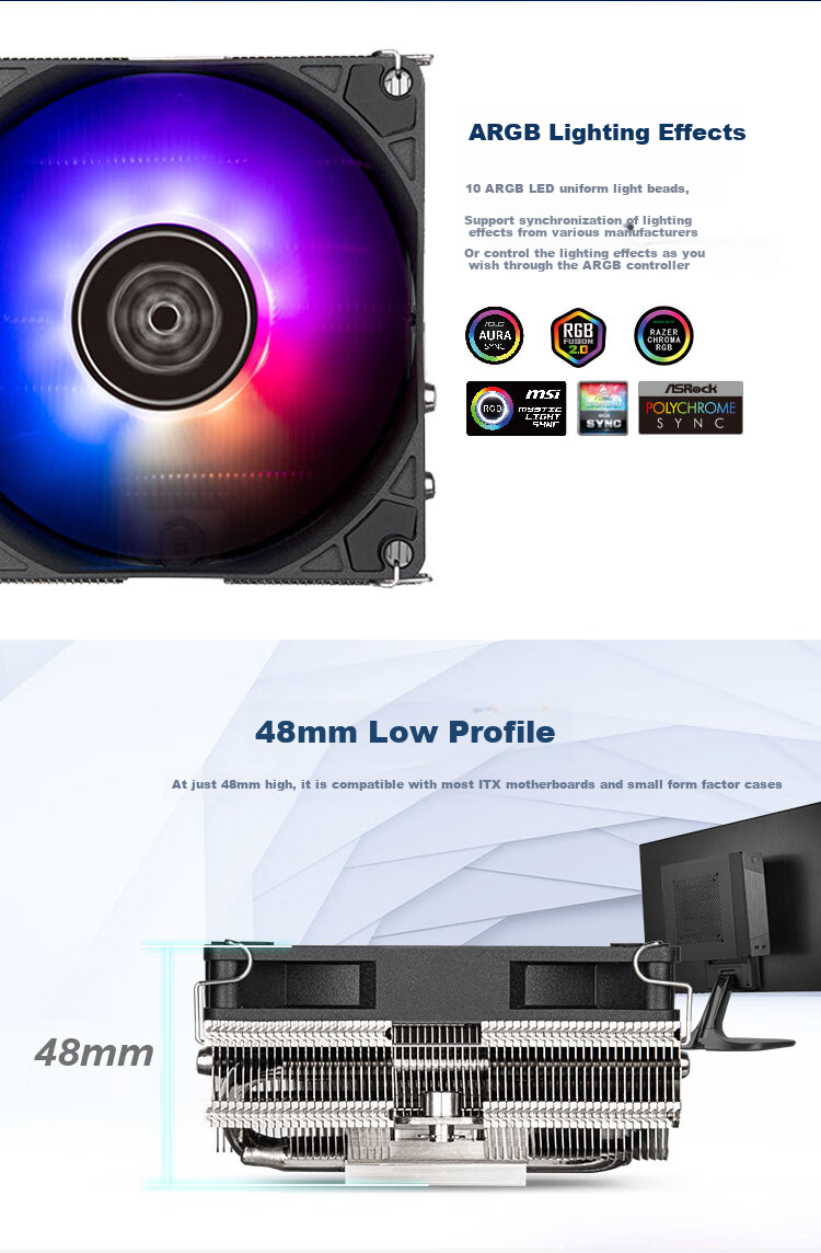 Silverstone FM620Pro Black 6-Heatpipe Dual Tower Air CPU Cooler (High Thermal Conductivity/Reflow Soldering/Multi-Platform/Six Heatpipes) 2