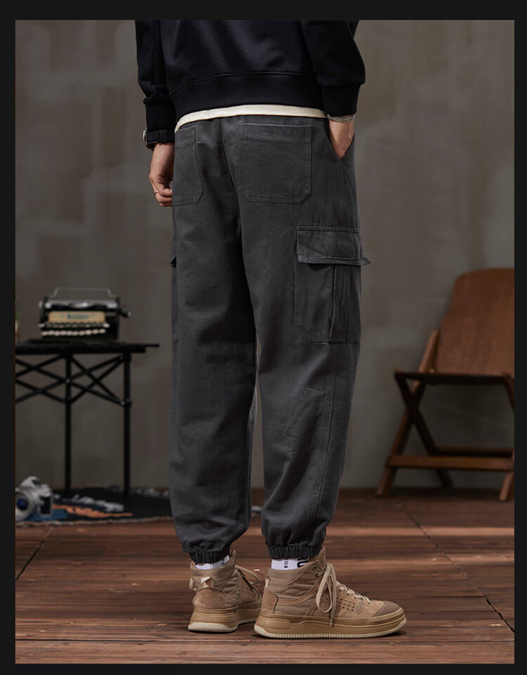 Dingfengbaoluo Casual Pants for Men, Summer Heavyweight Trendy Brand, Loose-Fitting Joggers, Fashionable Versatile Athletic Sweatpants, K602 Black 2XL 20