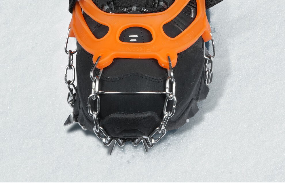 MOTIE Ice Claw Non-Slip Shoe Covers with Cleats, Outdoor Hiking Climbing Equipment, Professional Snow Covers, Mountain Climbing Snow Ice Grips with 10-Toe Chai 15