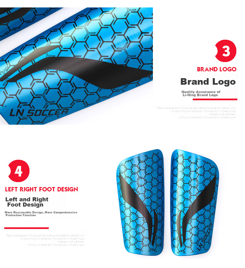 Li-Ning Soccer Shin Guards for Children And Adults, Protective Leg Guards for Competition And Training, Professional Protective Equipment for Men, Red Size L 22