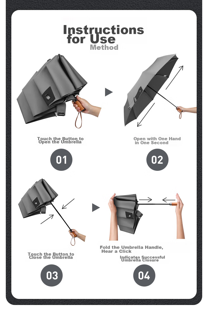 MAMORU [Windproof Patent] Fully Automatic 8-Rib Windproof And Heavy Rain Umbrella, Men's Double-Person Business Convenient Folding Umbrella, Gray 4