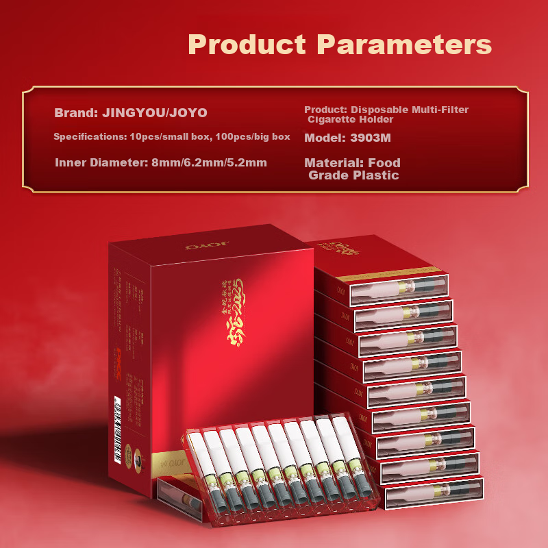 JOYO Disposable Cigarette Filter Tips 39 Heavy Filters Coarse Medium Fine Triple Use Holiday Gift 100 Pieces