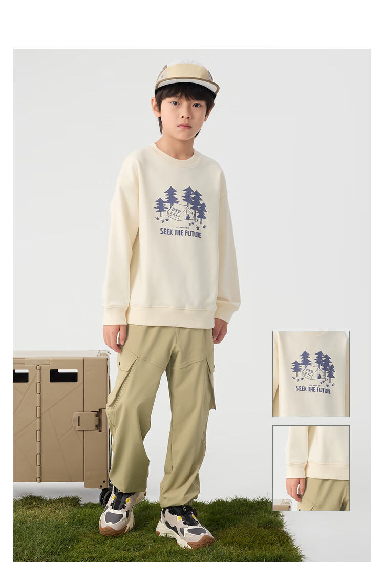 BALABALA Children's Clothing, Kids' Long-Sleeve Sweatshirt, Boys And Girls Spring Wear, Round Neck, Loose-Fitting Comfortable Top, 208125121206 10