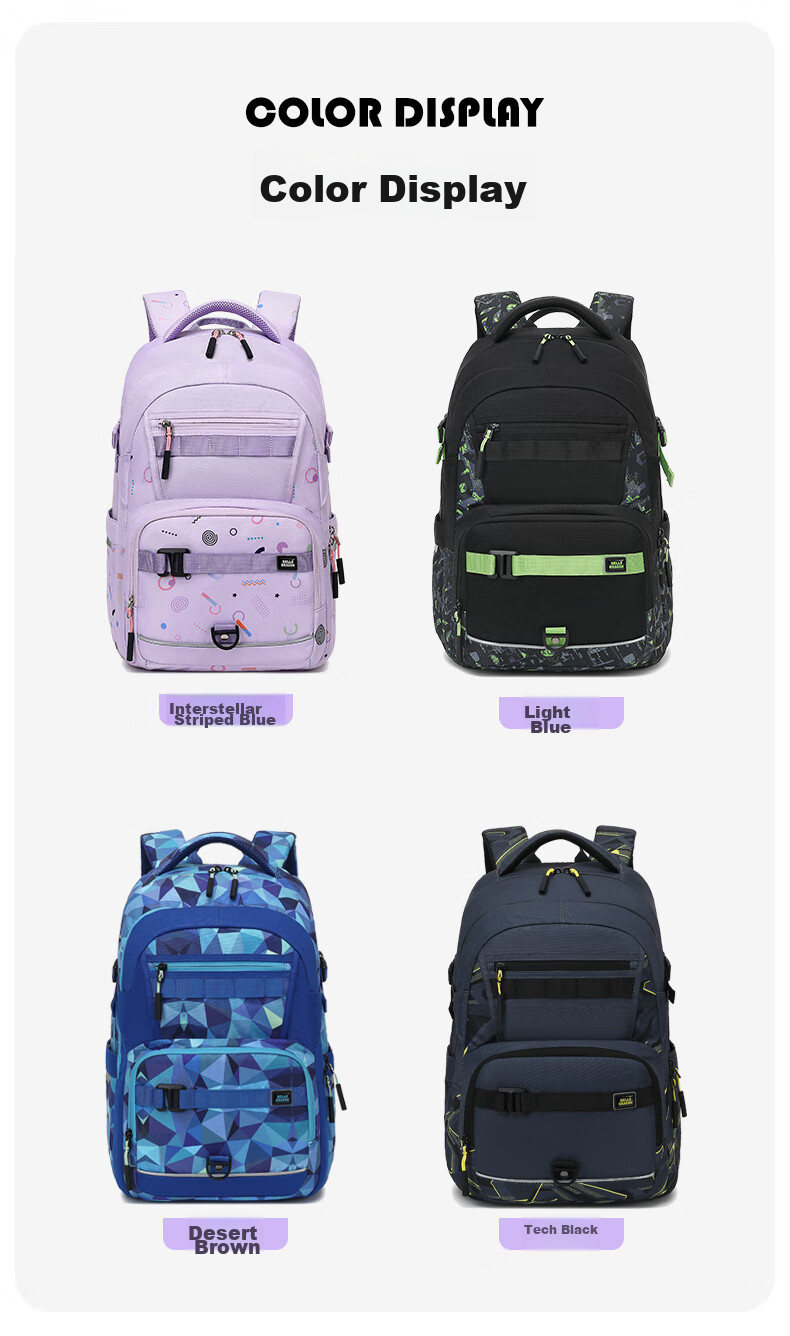 Herder Backpack for Primary School Students Grades 4-7, Ultra-Light Large Capacity Spine-Protecting Schoolbag for Boys And Girls, Stylish Children's Backpack 15