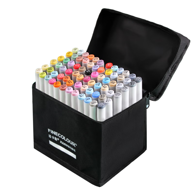 FINECOLOUR Second Generation Dual-Tip Markers Landscape Garden 72-Color Set Alcohol-Based Watercolor Pens for Students, Drawing, Hand-Drawn Design, Art Sketching, Watercolor Pens for Art Educatio