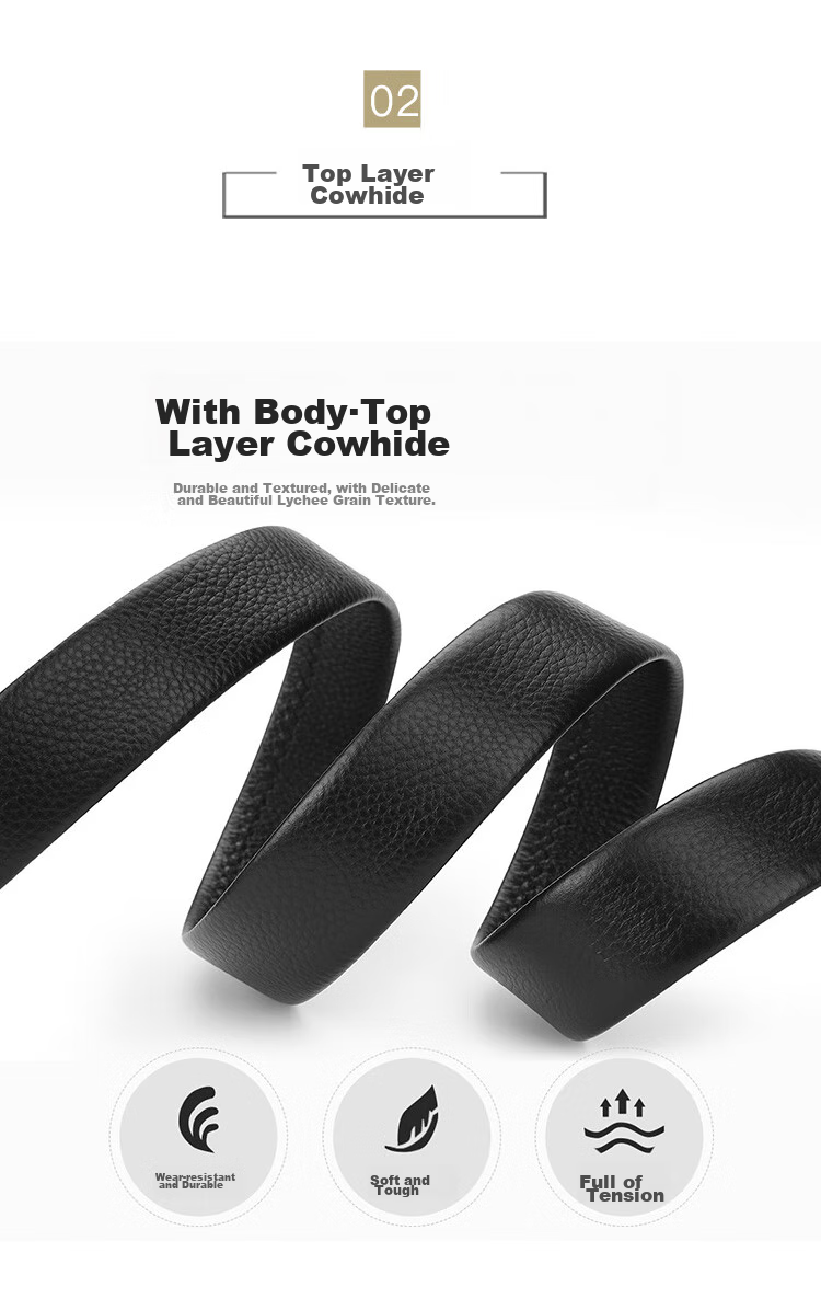 CROCODILE Top-Grain Leather Fashion Buckle Men's Belt Versatile Youth Waistband Birthday Gift for Boyfriend 3572 3