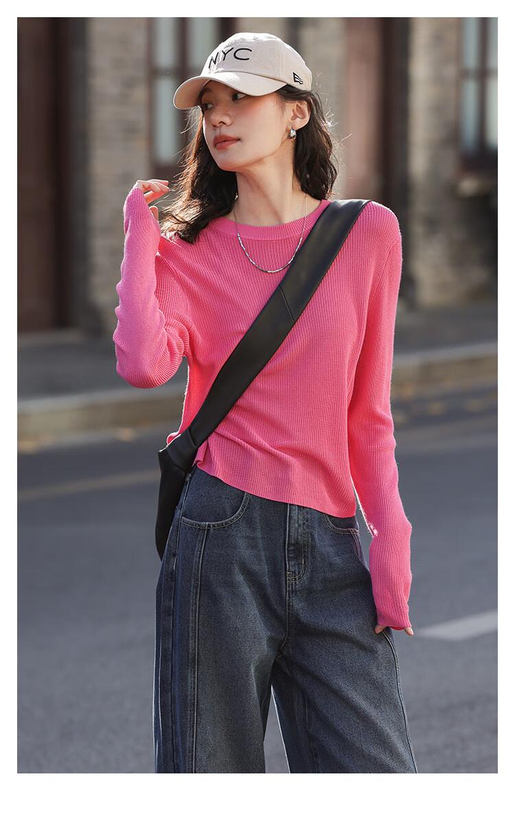 Dme [Sweet Oxygen Sweater] Spring And Autumn Youthful Fashionable Hollow Design Pink Airy Stylish Knit Sweater for Wome 2