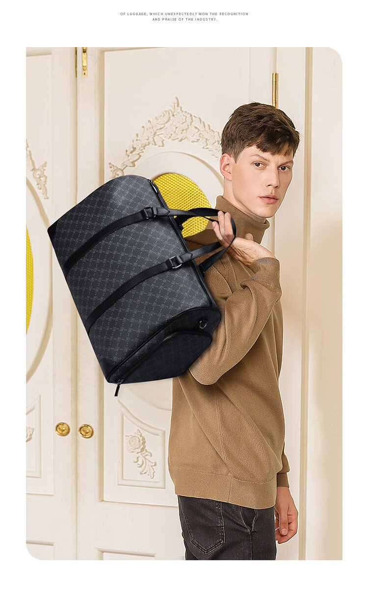 POLO Travel Bag for Men, Business Large Capacity Short-Distance Trip Commuter Luggage Handbag with Separate Shoe Compartment Storage Bag 20