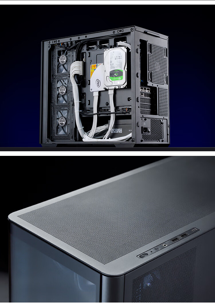 JONSBO D400 Black ATX Panoramic Case (Without Pillar Curved Glass, Dual 360mm Radiator Support, ATX PSU, 10 Fan Positions, Type-C Gen2 10Gbps+) 21