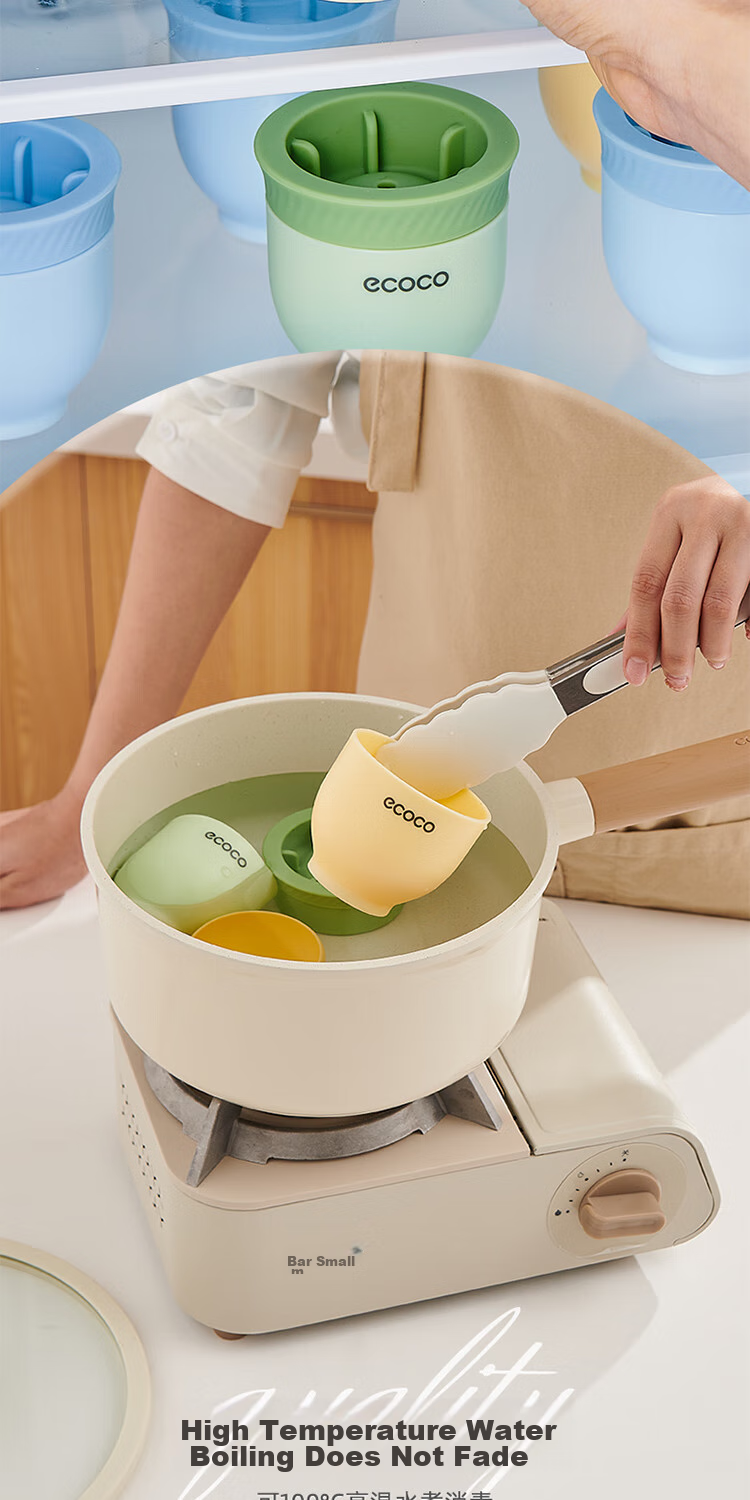 Ecoco Ice Ball Mold Whiskey Round Ice Cube Tray, Home Ice Maker, Food-Grade Silicone Large Spherical Mold E23160 10