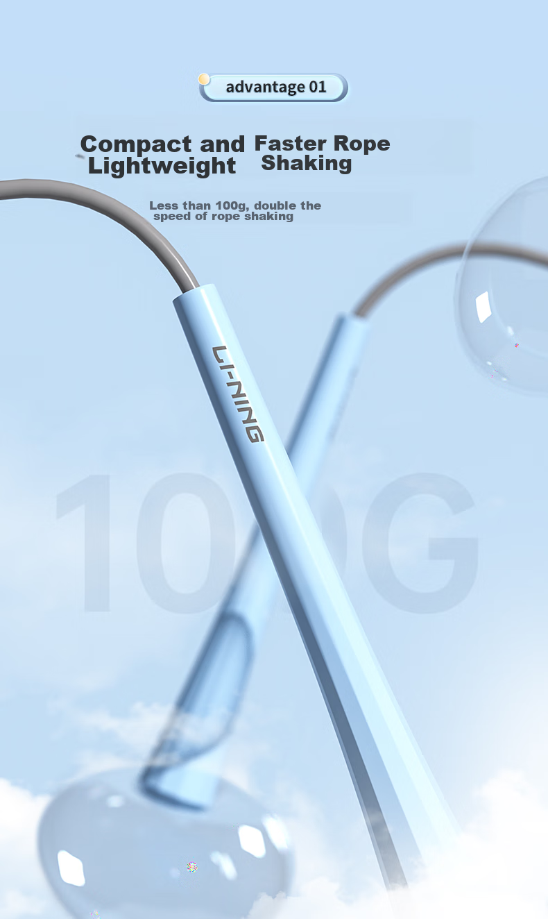 Li-Ning Jump Rope for Adults And Children, Speed Jumping Rope for Primary And Secondary School Students' Exams, Training, Professional Competitions, Sports, Weight Loss, Fitness Equipment, Skypoint 10