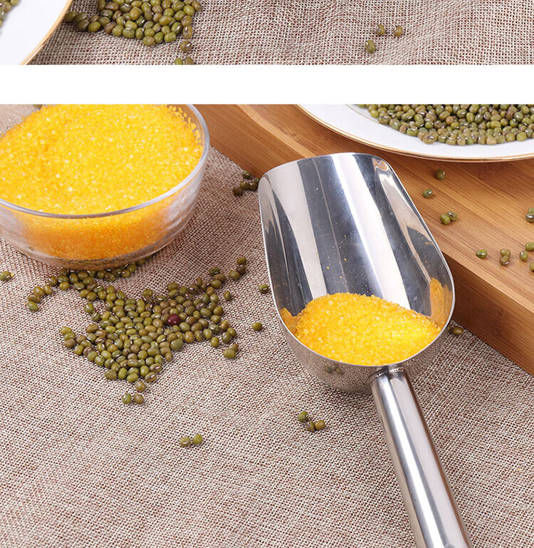 Baijie Stainless Steel Ice Scoop, Grain Scoop, Dried Fruit Scoop, Rice Scoop, Flour Scoop, Tea Scoop, Sugar Scoop, Melon Seed Scoop, Popcorn Scoop, Household Food Scoop 11