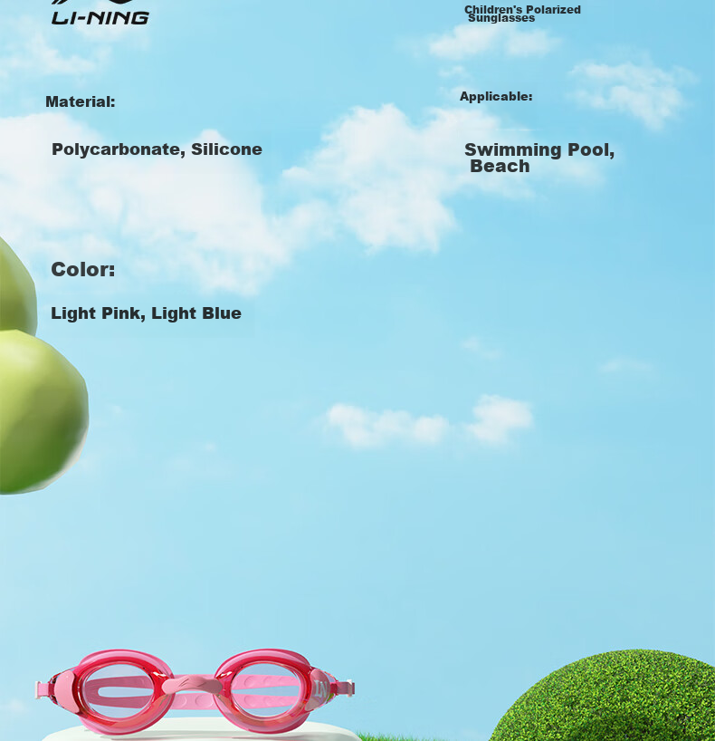Li-Ning Children's Swimming Goggles for Boys And Girls, High Definition Anti-Fog Comfortable Waterproof Professional Swimming Diving Glasses 246-6 15