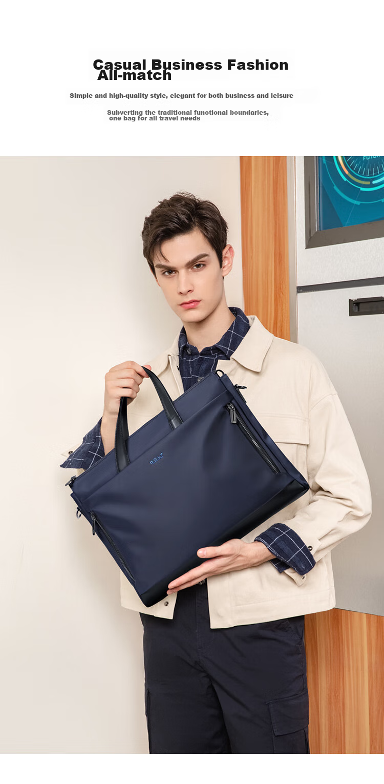 GOLF Business Briefcase, Large Capacity Handbag for Men, Can Hold 15-Inch Laptop, Horizontal Style with Multiple Compartments, Casual Shoulder Crossbody Bag for Men, 5I768305J, Navy Blue 3