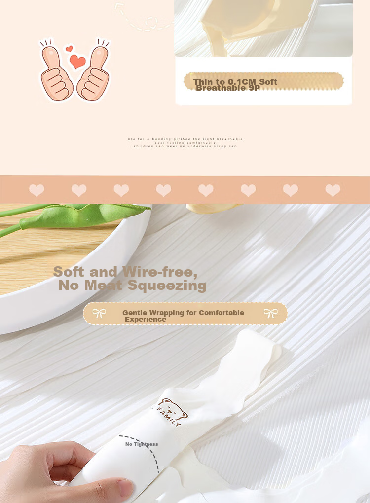 Ailier&ouluola Girls' Training Bra for Puberty, 14-Year Middle School Student Camisole, Elementary School Girl Extended Children's White Bra 80A 6
