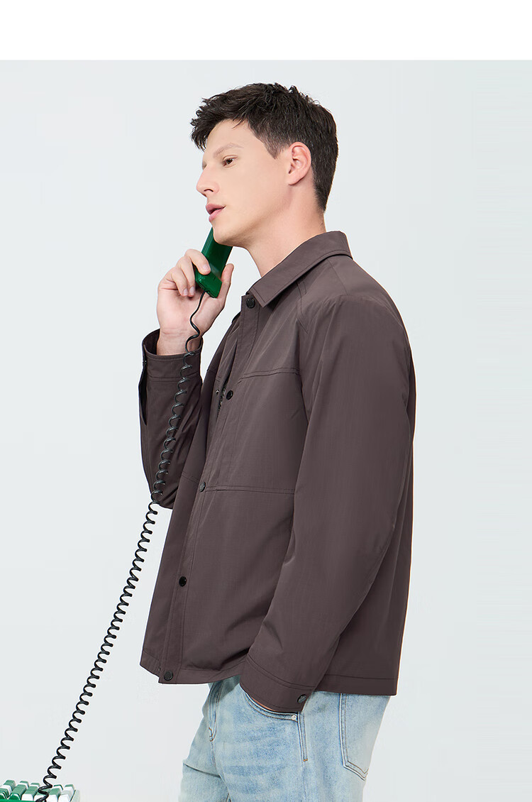 DANCING WOLVES Raglan Sleeve Slim Fit Workwear Collar Jacket Casual Commuter Jacket 706 Light Khaki S(165) 8