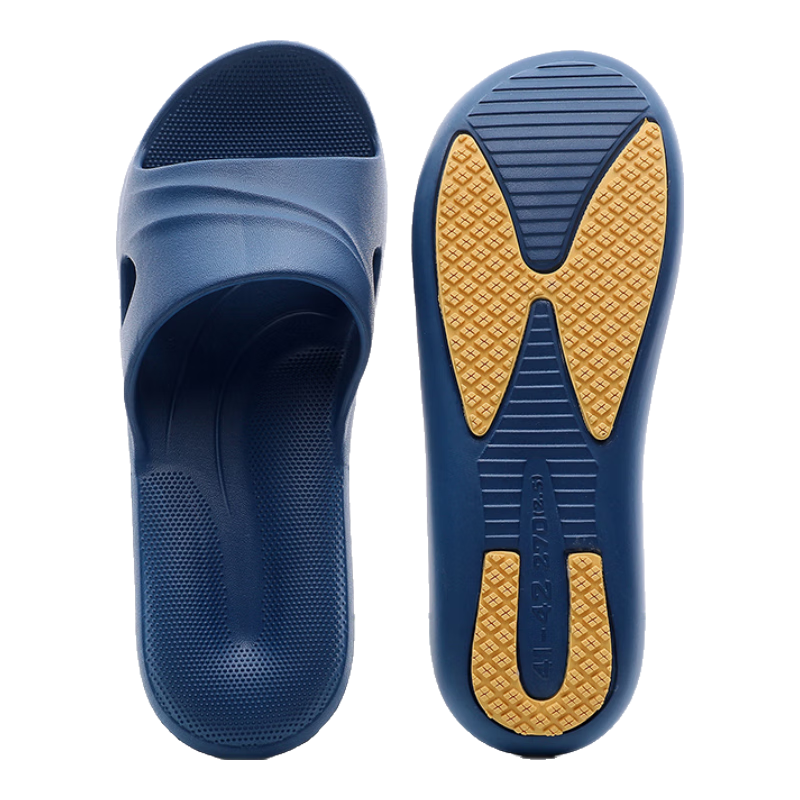 GUOLUOFEI Non-Slip Slippers for Elderly Women And Pregnant Women, Indoor Bathroom Slippers for Men, Summer, Navy Blue, Size 43-44